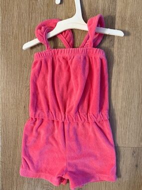 Carter's Girl's Size 12 Months Hot Pink Casual Terry Cloth  Romper